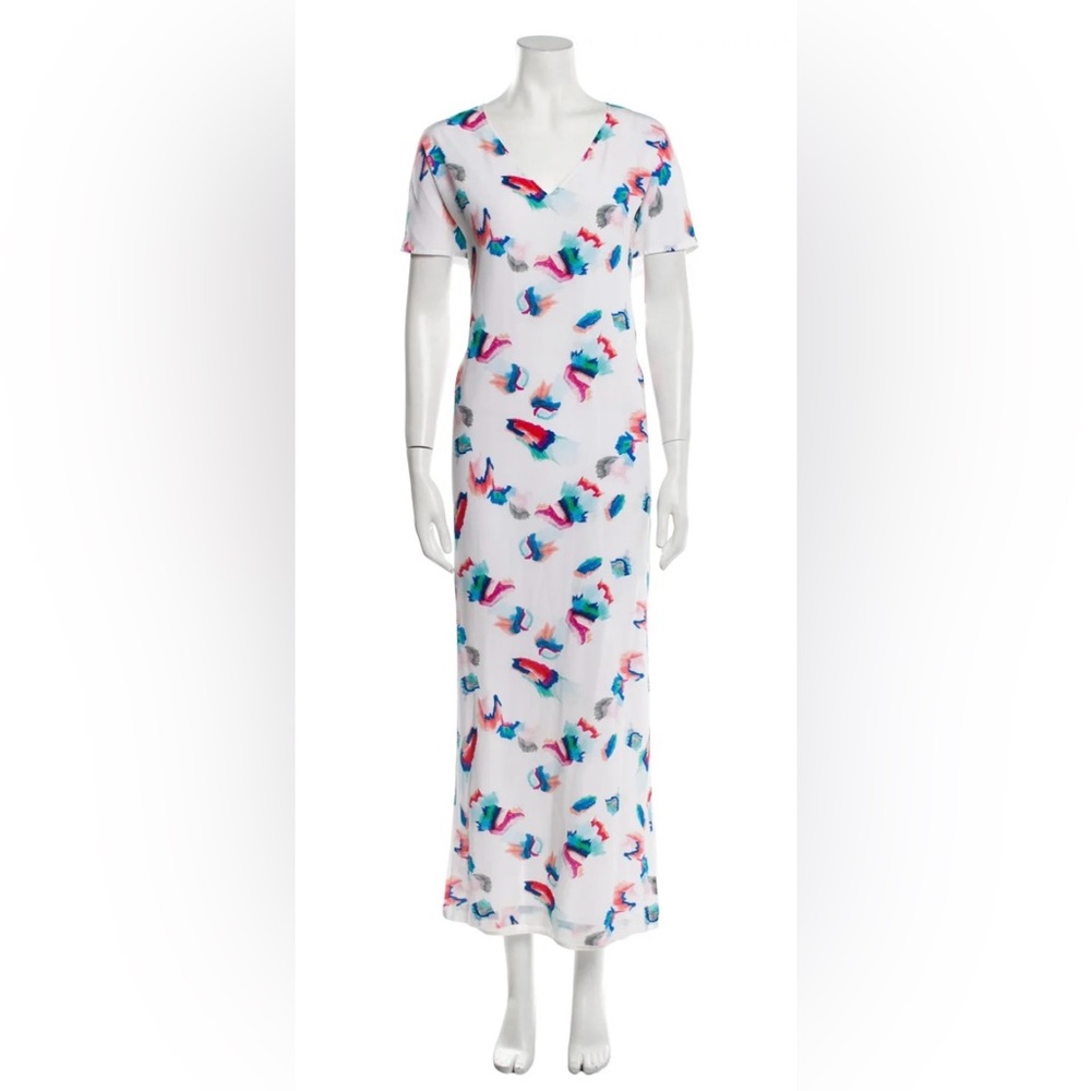 Marie Oliver White with Multi-Color Maxi Dress